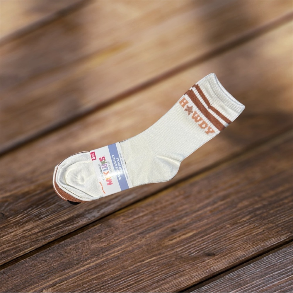 Muk Luks Cream and Brown Socks